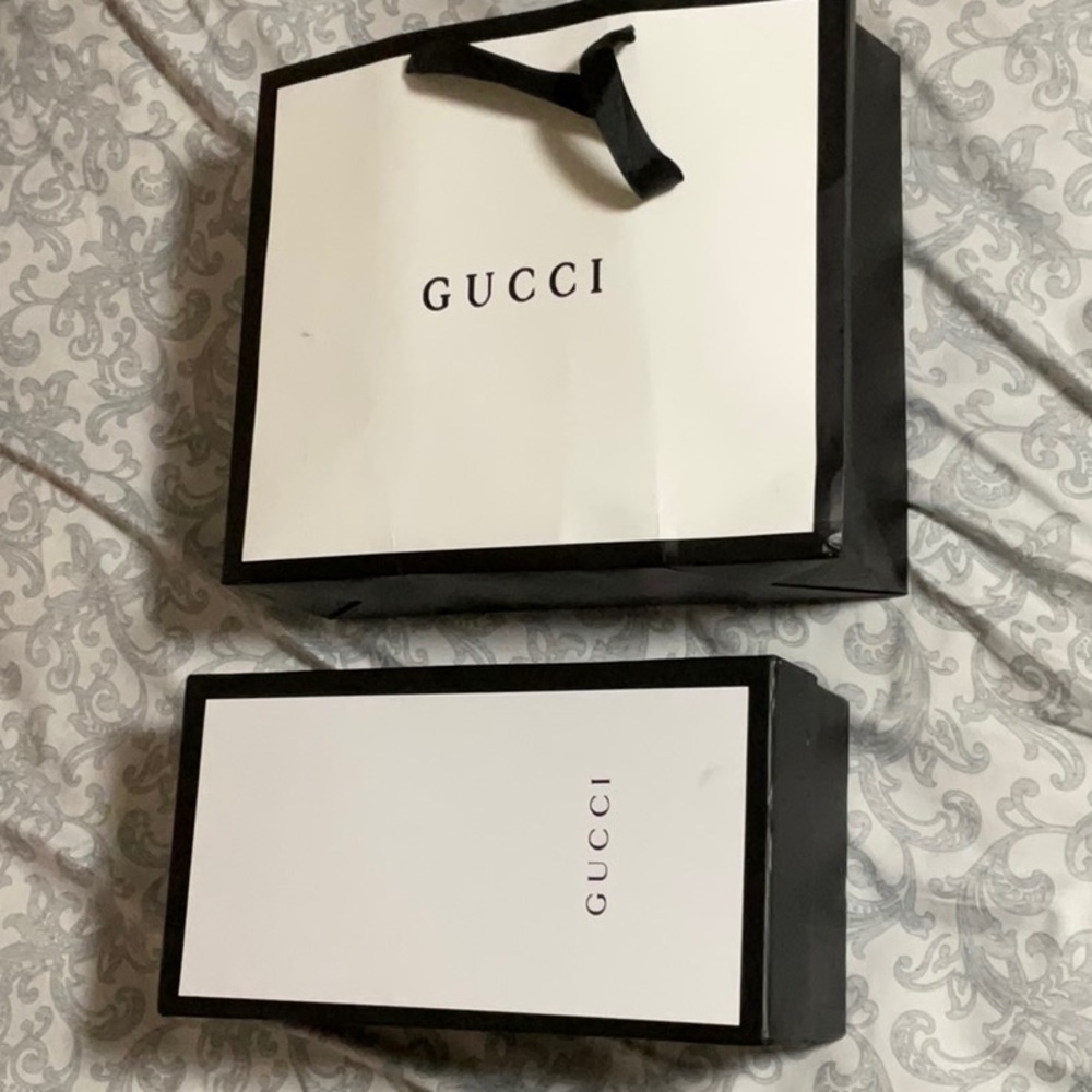 Gucci gift bag and shoe box